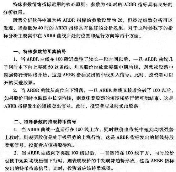 特殊参数ARBR指标呼应用 图解