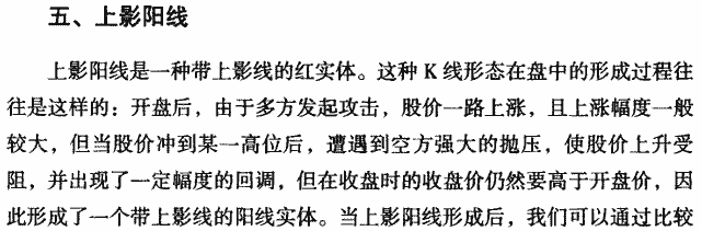 上影阳线 K线形态实战解析