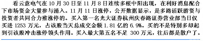 云意电器快速暴涨分析 股票实战分析图解