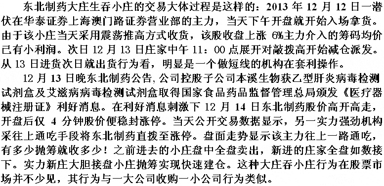 东北制药大庄吃小庄