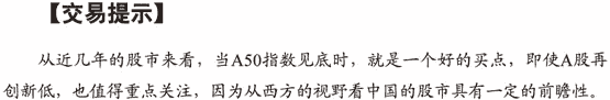 富时A50指数与A股买点