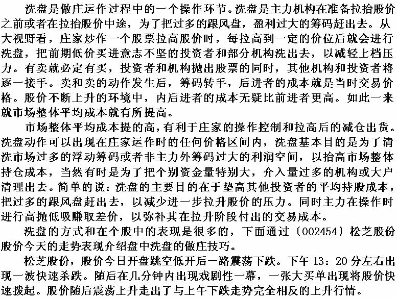 松芝股份庄家盘中洗盘