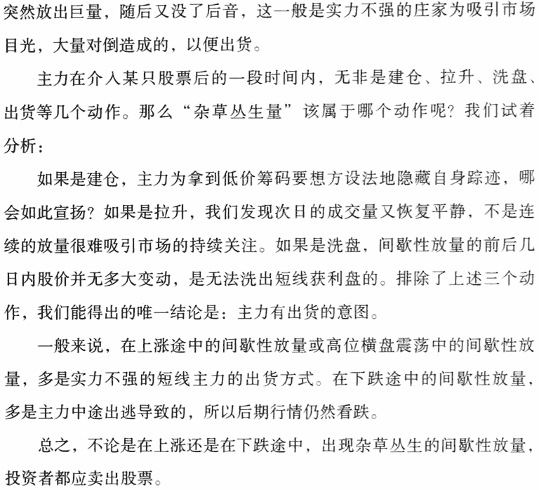 杂草丛生卖出法 成交量从入门到精通